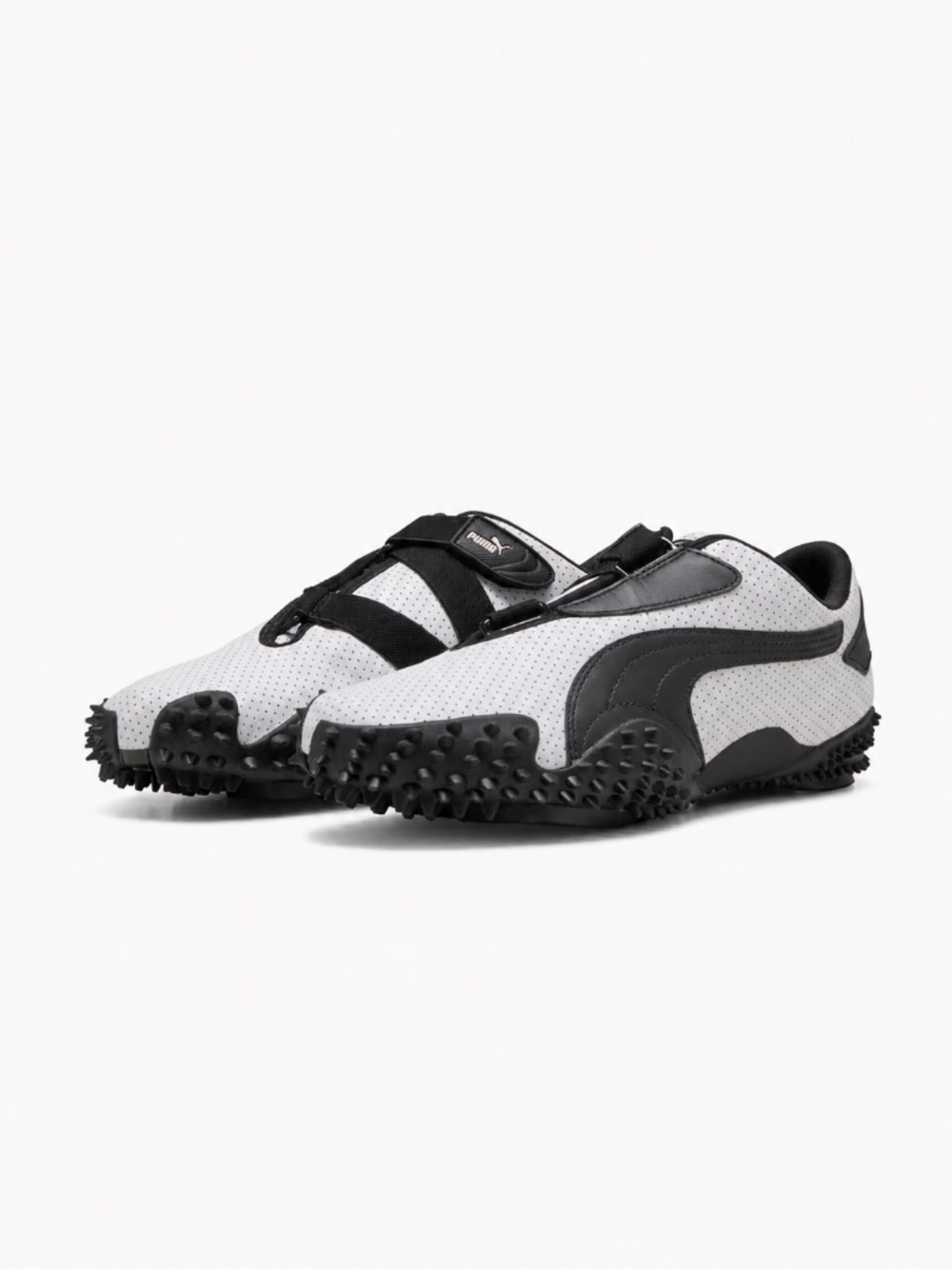 PUMA Mostro Perforated Leather Sneakers White Black Men's Hook & Loop 397331